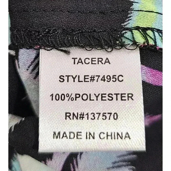 Tacera Colorful Palm Tree Print Tank Sz Small Zipper Detail V-neck Lightweight - Picture 7 of 8